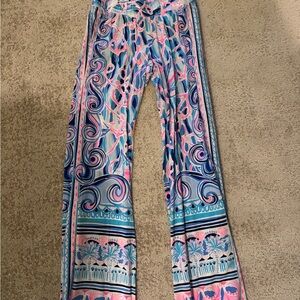 Lilly Pulitzer Multicolor Swirl Print Pants - Blue, Pink & Cream